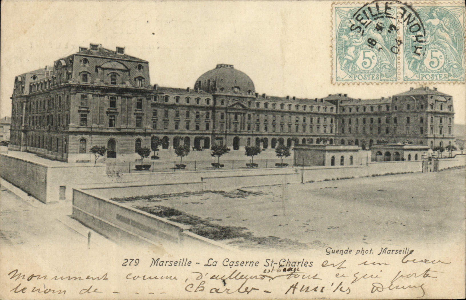 CPA Marseille La Caserne St Charles Militaria