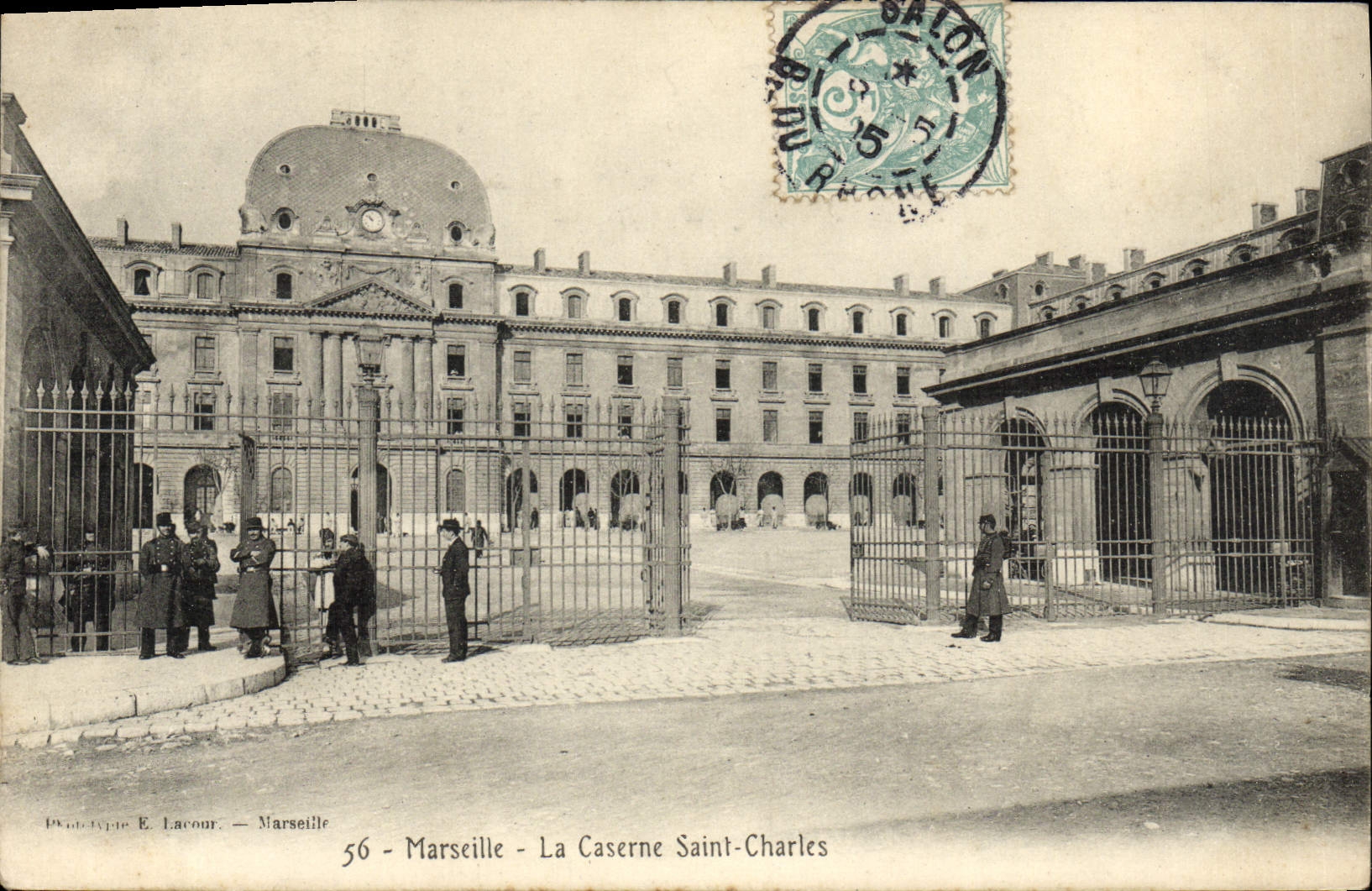 CPA Marseille La caserne Saint Charles Militaria