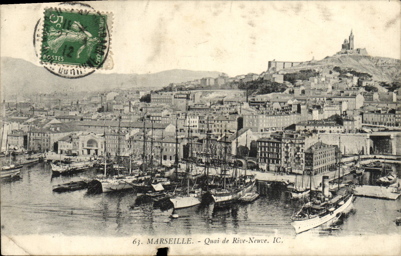 CPA Marseille quai de rive Neuve Bateaux 