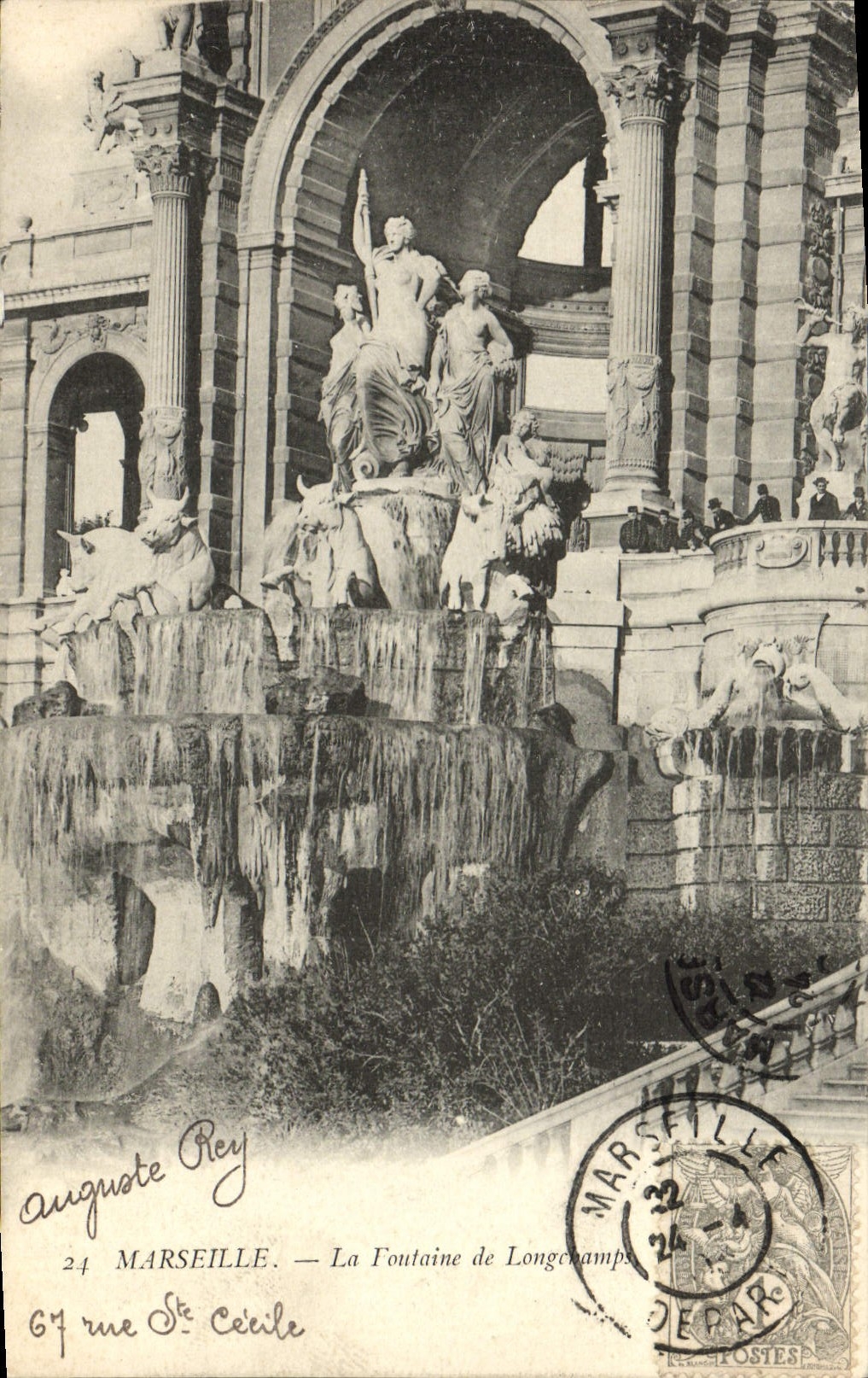 CPA Marseille La fontaine de longchamps