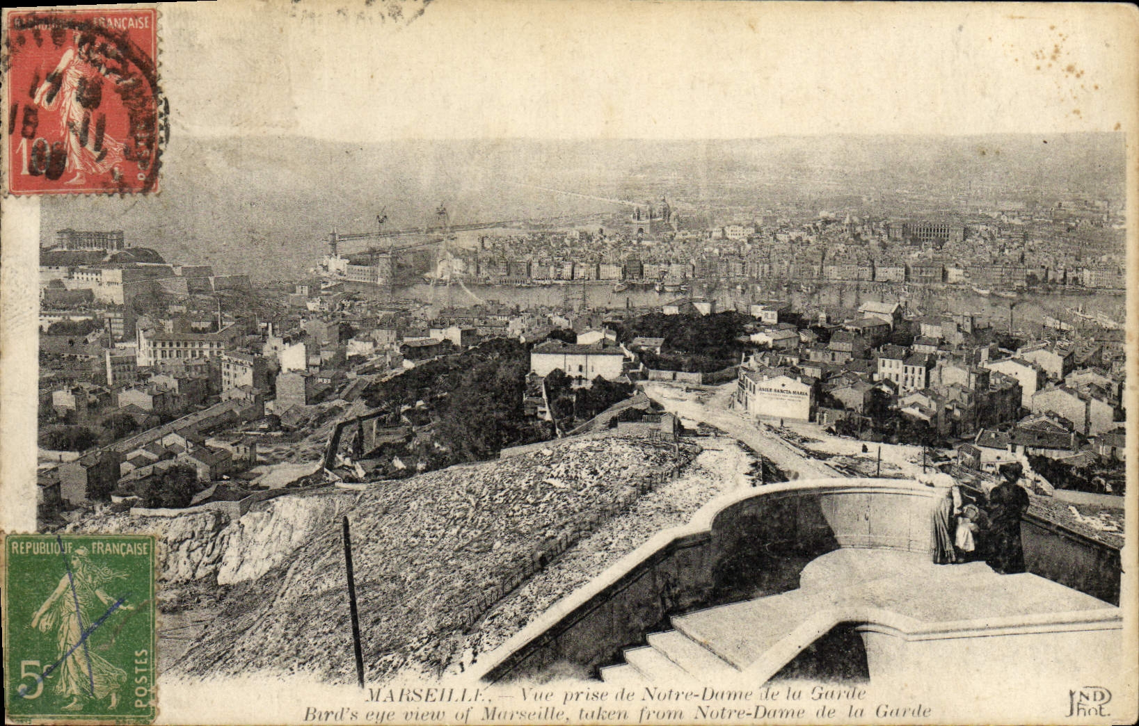 CPA Marseille Vue prise de notre dame de la garde