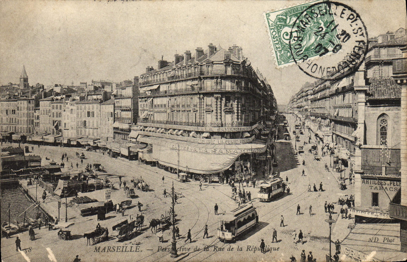 CPA Marseille Perspective de la rue de la Republique 