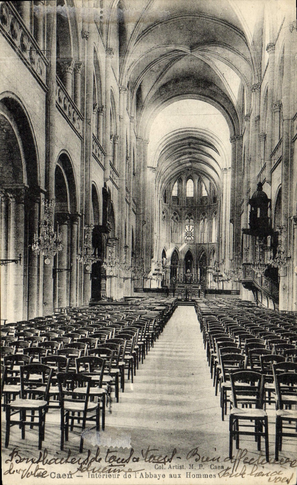 CPA Caen Interieur de l'Abbaye aux Hommes