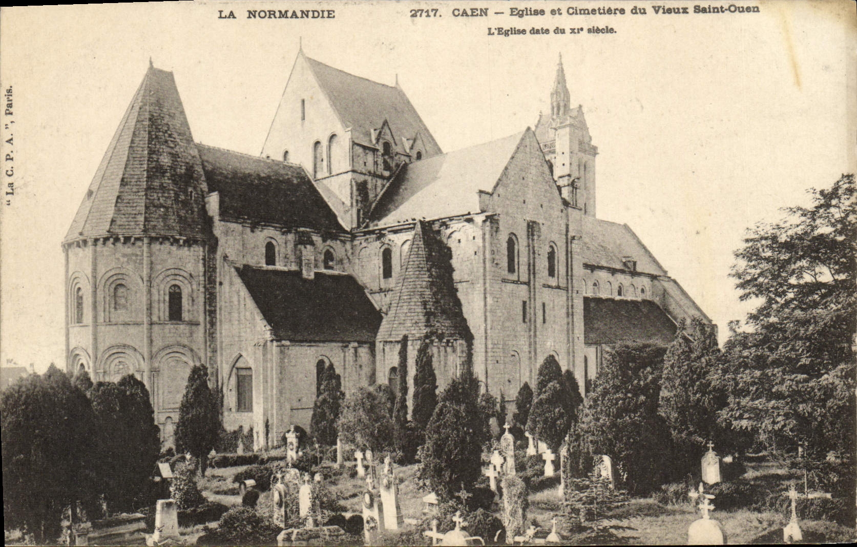 CPA Caen Eglise et Cimetiere du Vieux Saint Ouen