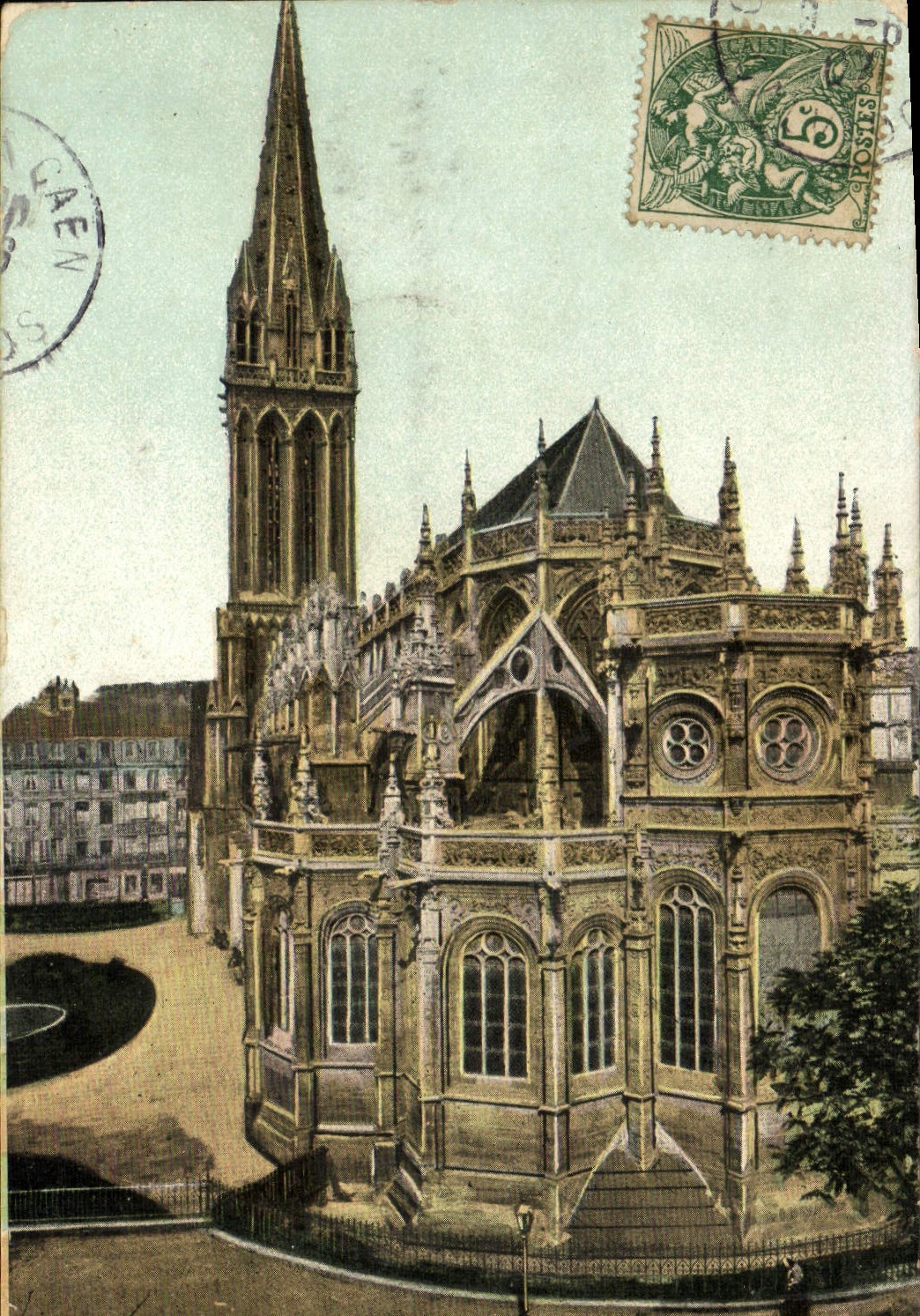CPA Caen Abside de l'Eglise Saint Pierre