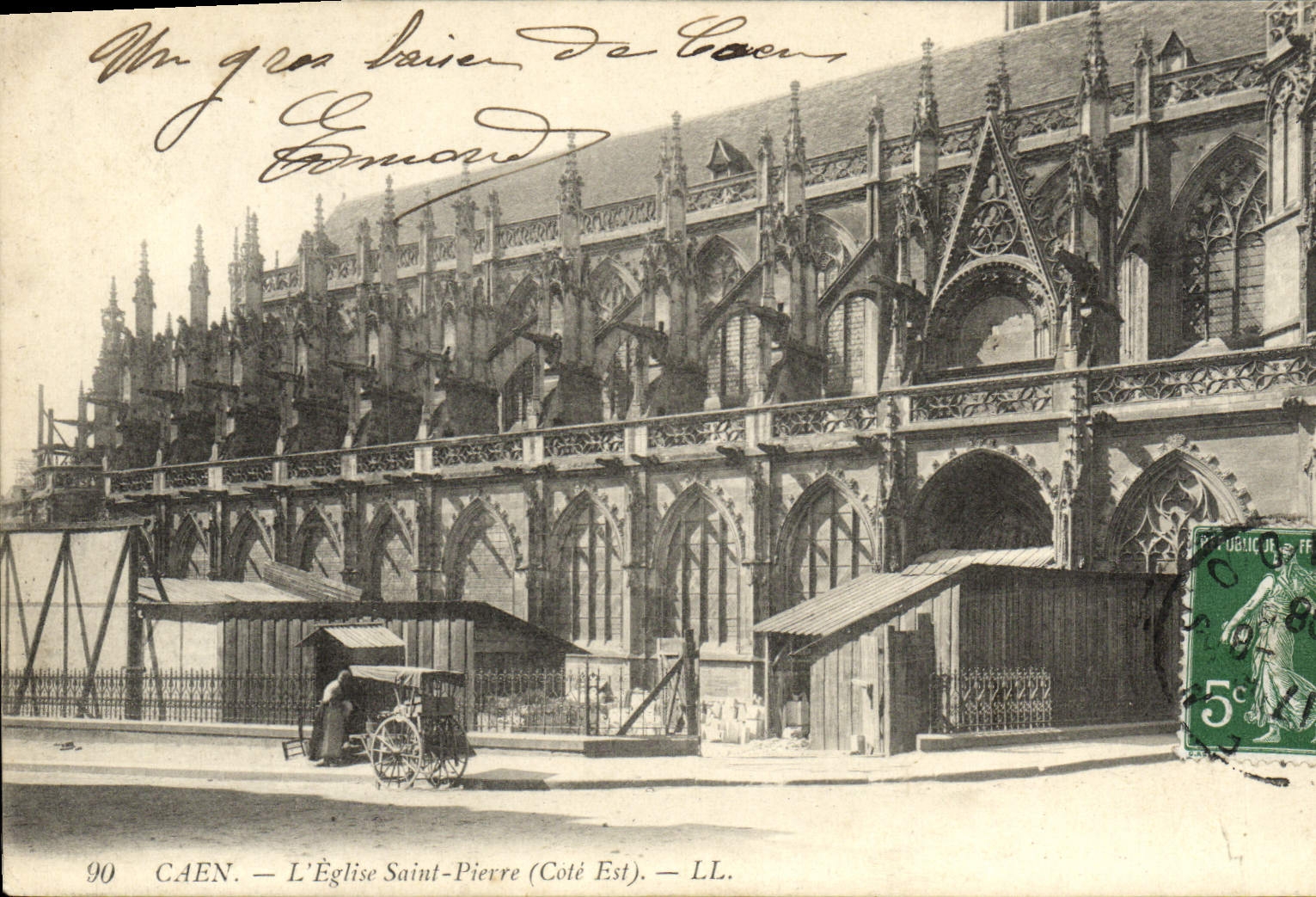 CPA Caen Eglise Saint Pierre Cote Est