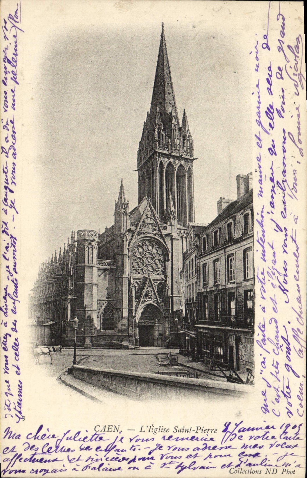 CPA Caen Eglise Saint Pierre 