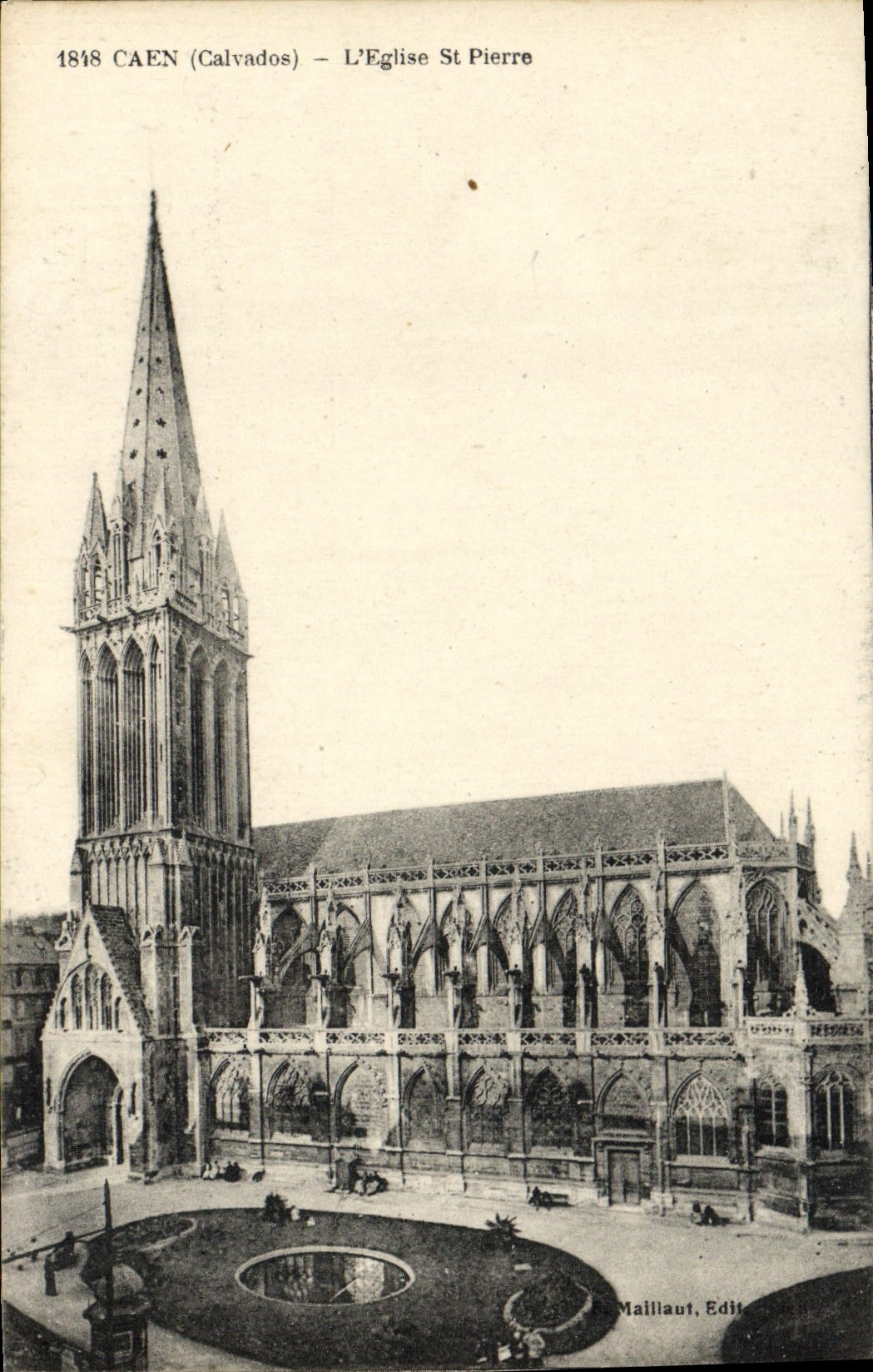 CPA Caen l'Eglise Saint Pierre