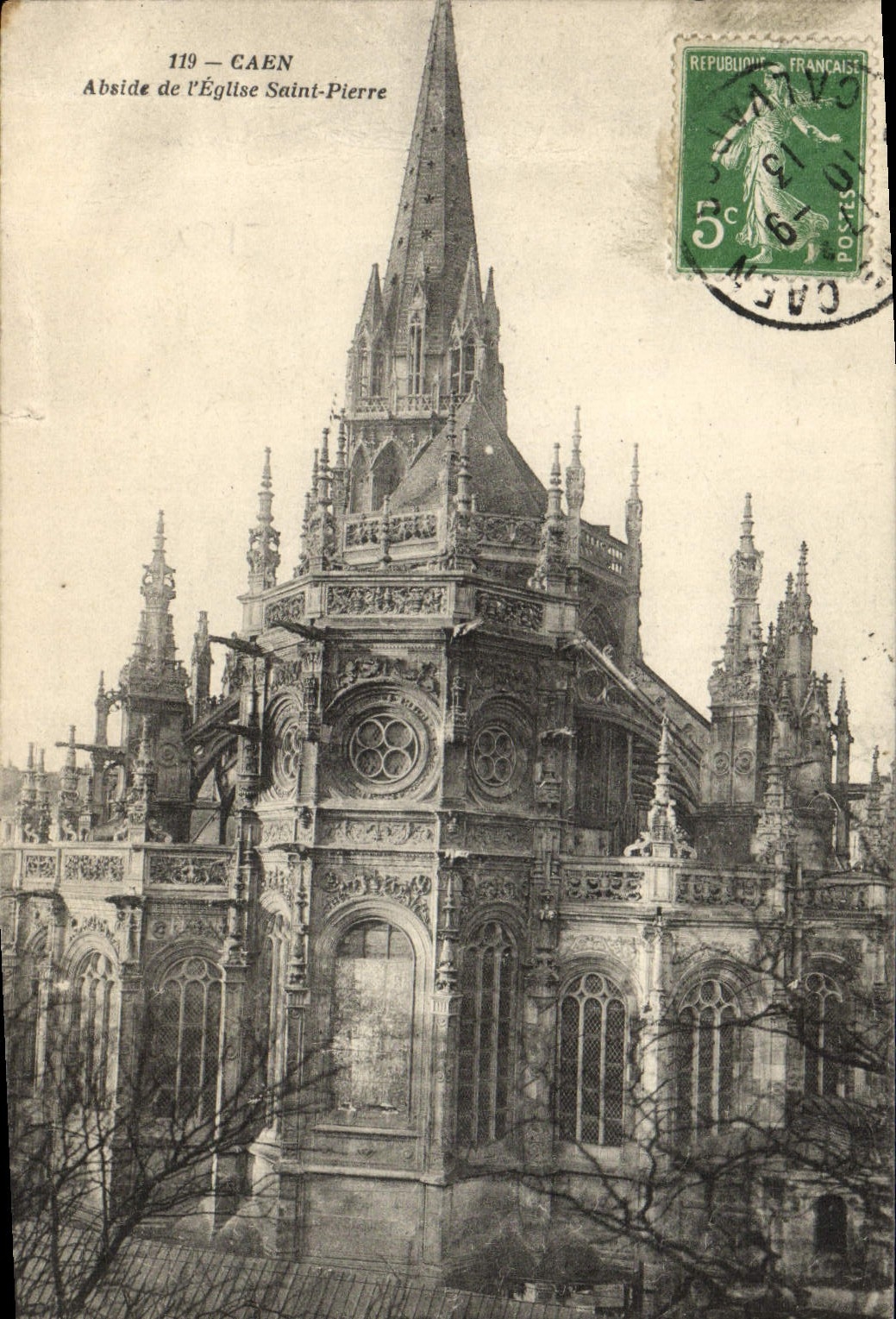 CPA Caen Abside de l'Eglise Saint Pierre