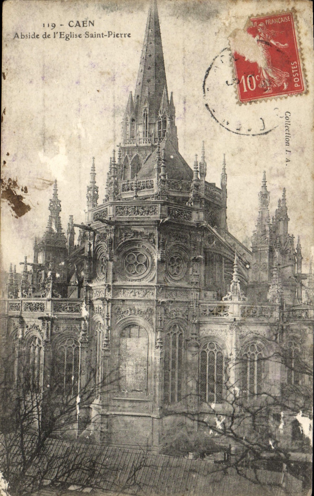 CPA Caen Abside de L'eglise Saint Pierre