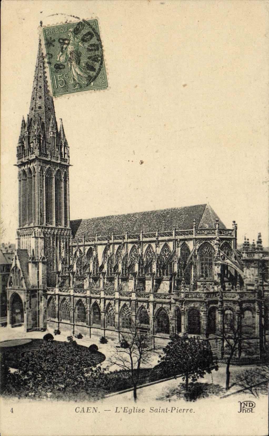 CPA Caen L'Eglise Saint Pierre