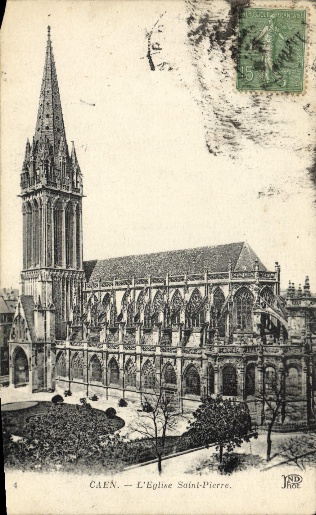 CPA Caen L'Eglise Saint Pierre