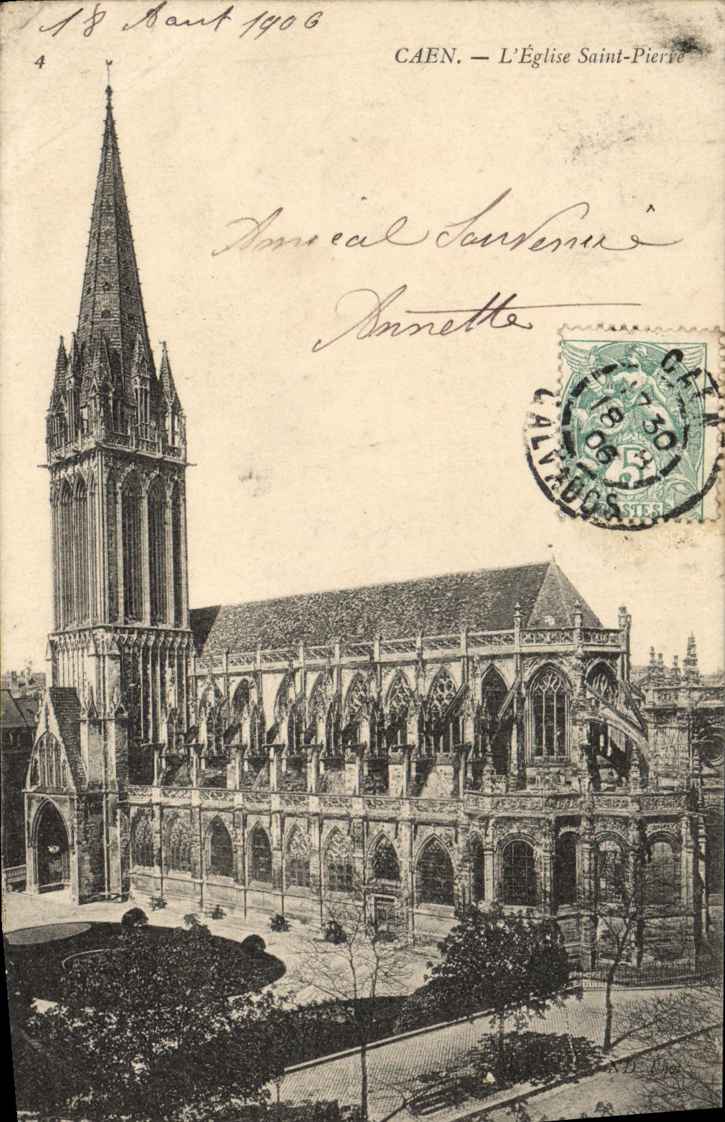 CPA Caen L'Eglise Saint Pierre