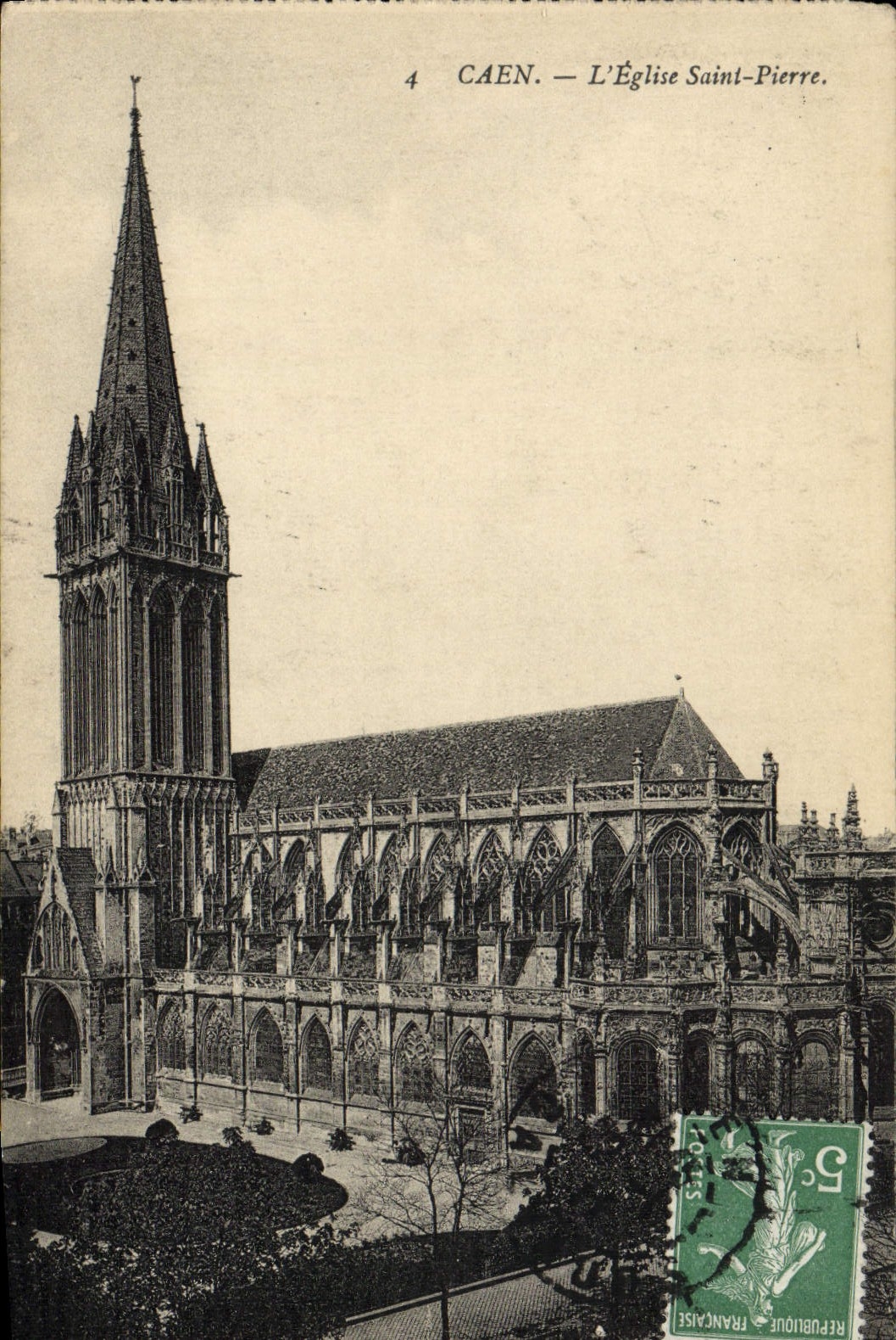 CPA Caen L'Eglise Saint Pierre