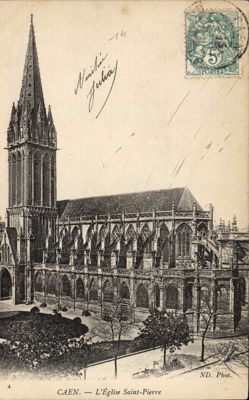 CPA Caen L'Eglise Saint Pierre