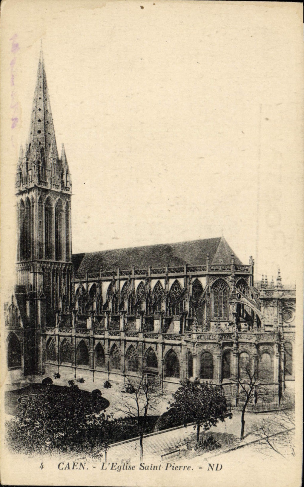 CPA Caen L'Eglise Saint Pierre