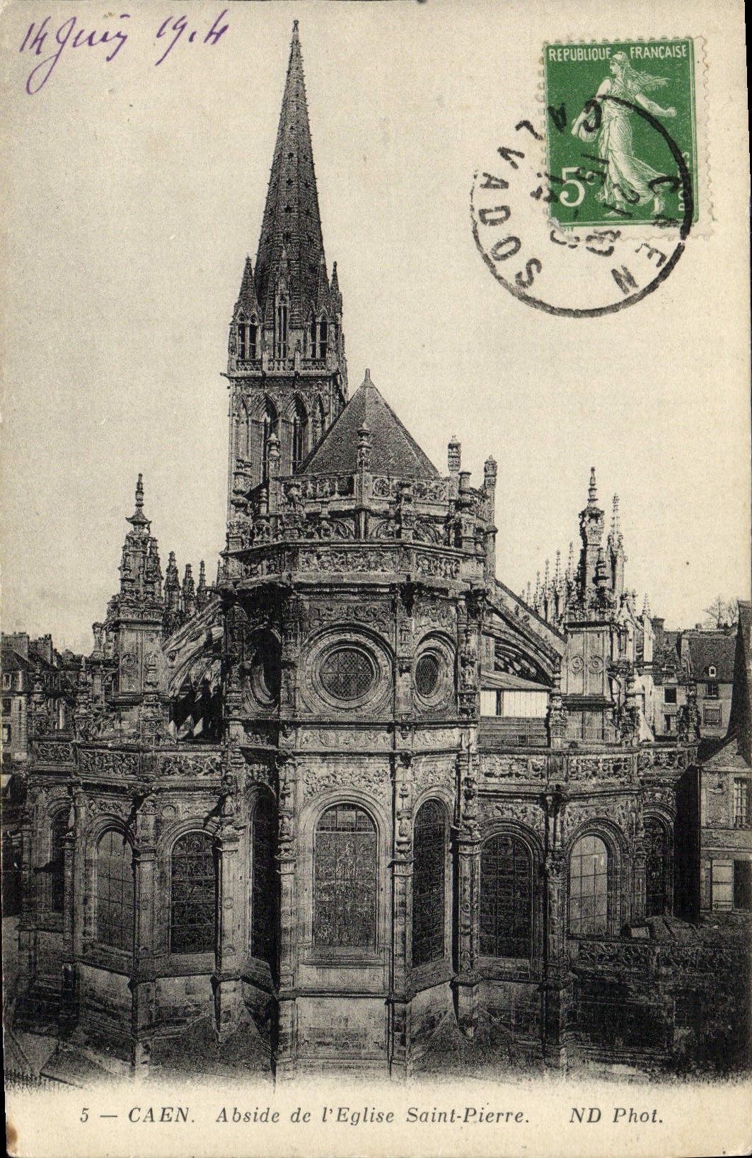 CPA Caen Abside de L'Eglise Saint Pierre 