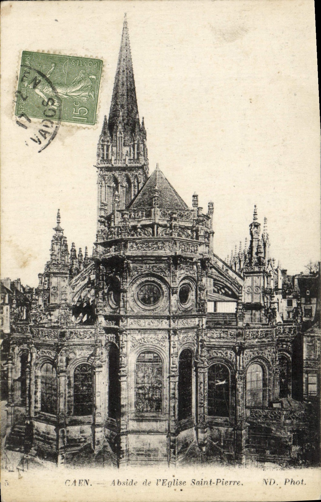 CPA Caen Abside de L'Eglise Saint Pierre 