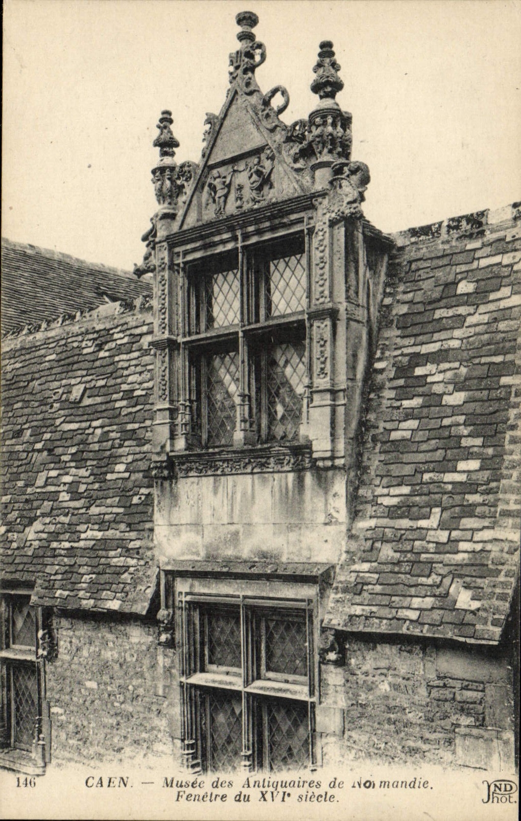 VINTAGE POSTCARD Caen Musee of the Antique dealers Fenestrates