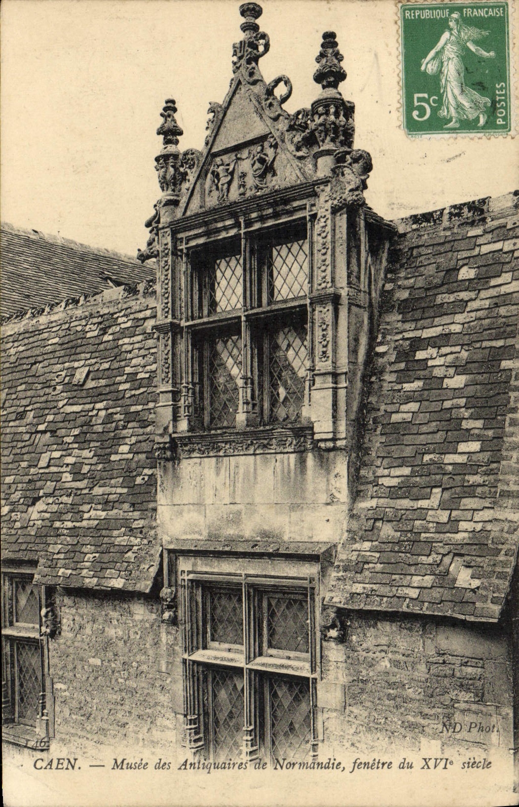 VINTAGE POSTCARD Caen Musee of the Antique dealers of Normandy Fenestrates