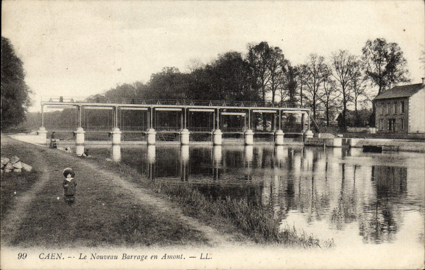 CPA Caen Le Nouveau Barrage en Amont