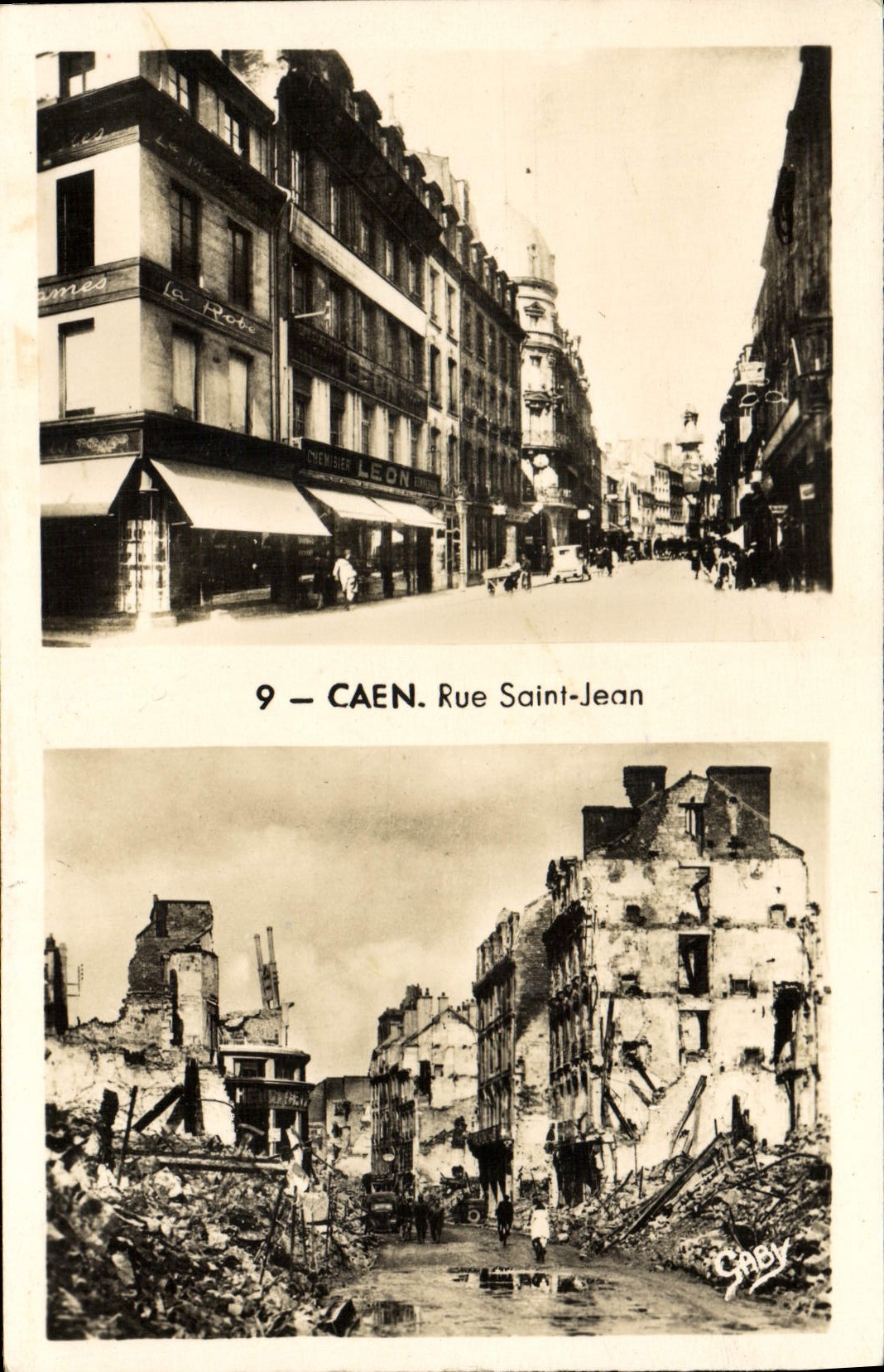 CPM Caen Rue saint Jean Militaria 1944