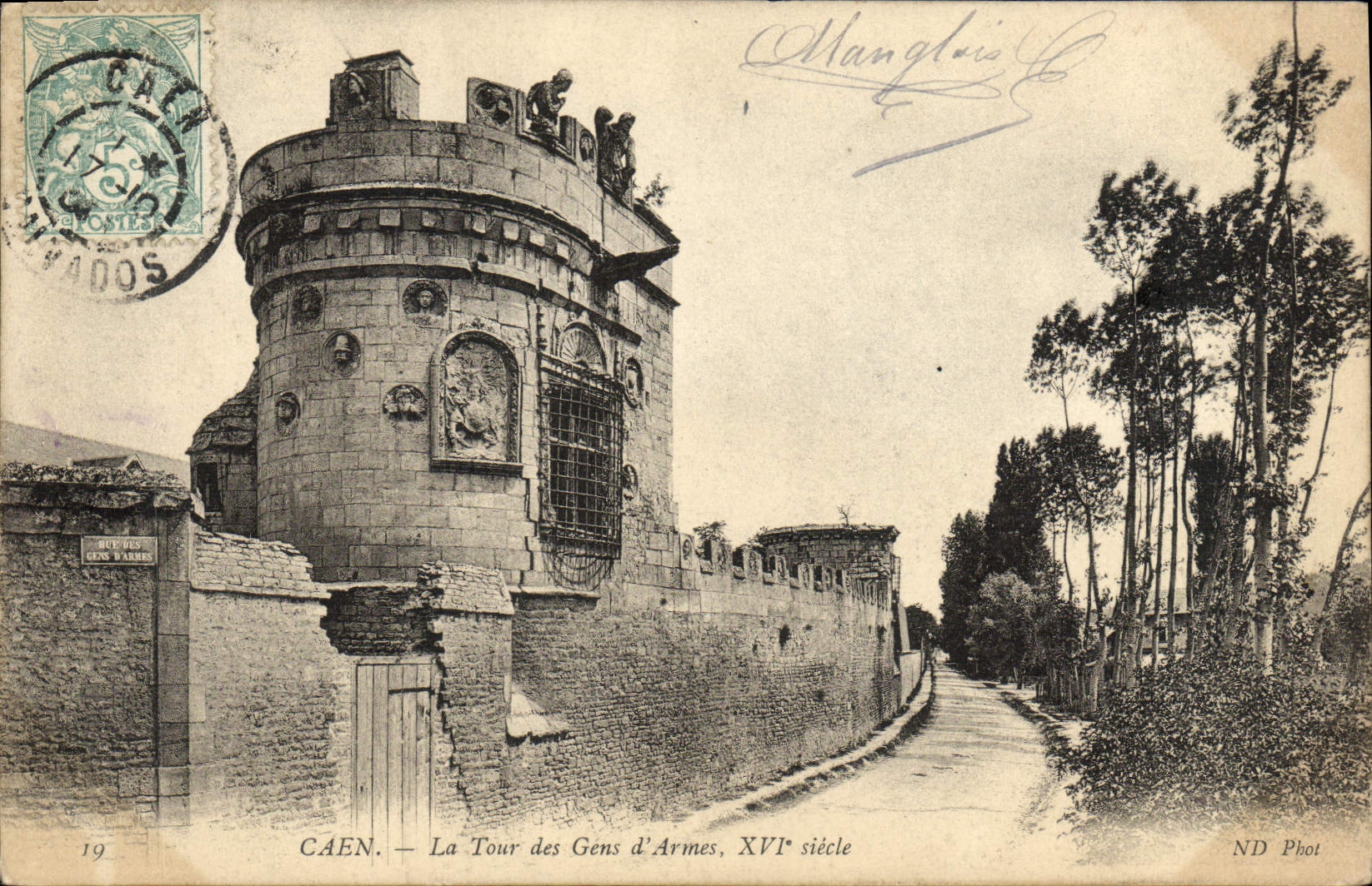 CPA Caen La Tour des Gens d'Armes