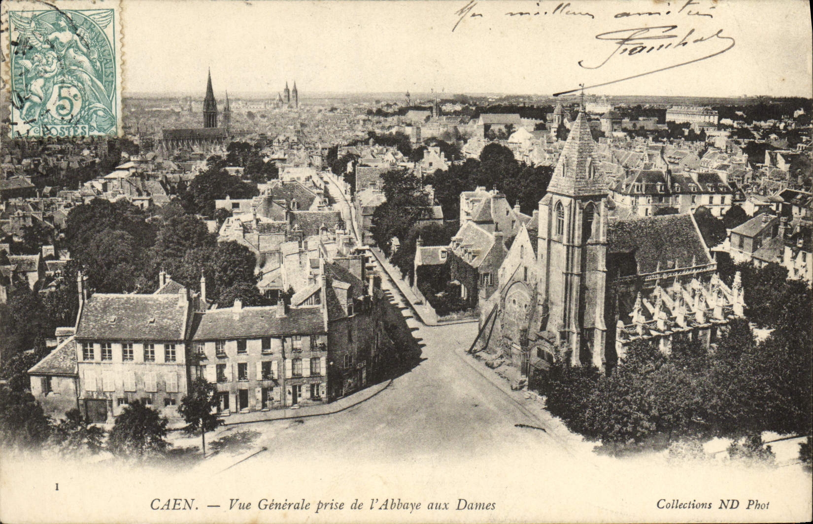 CPA Caen Vue Generale Prise de L'Abbaye Aux Dames