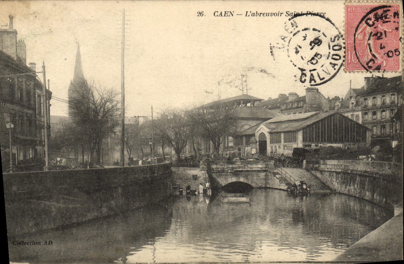 CPA Caen La Poissonnerie et L'Abreuvoir du Grand Odon