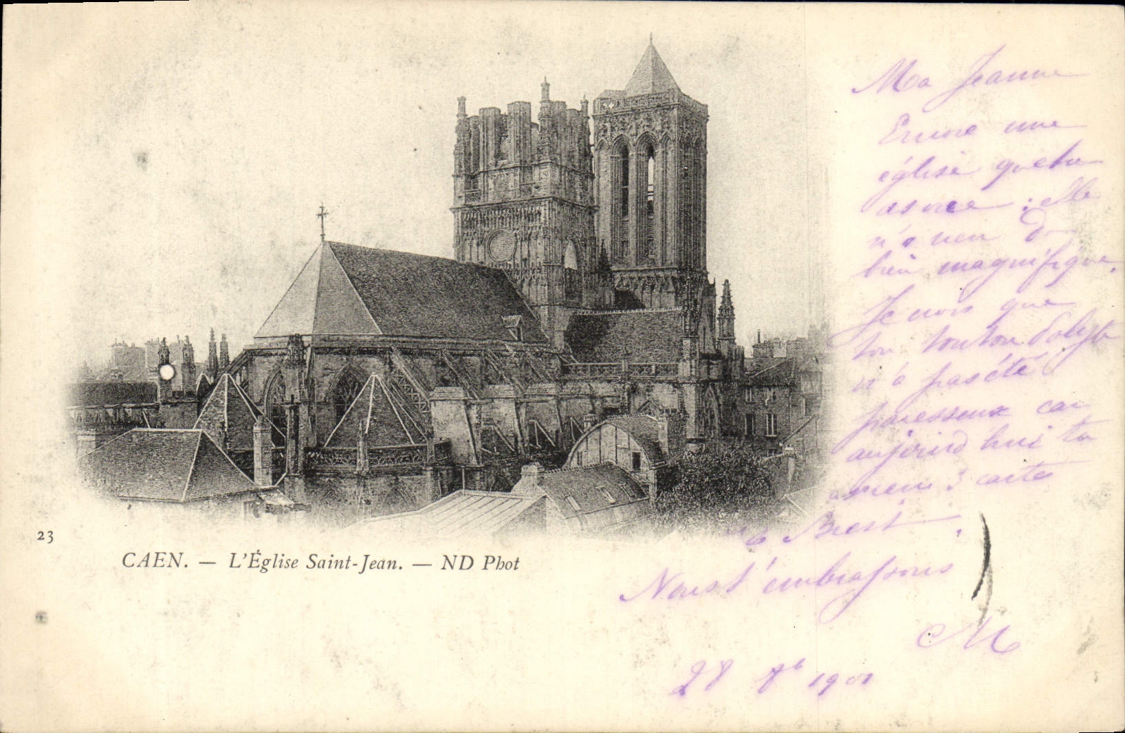 CPA Caen Eglise Saint Jean 