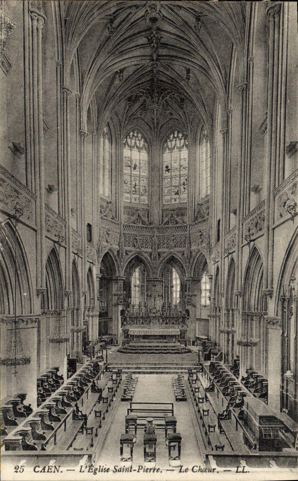 POSTAL Caen de la VENDIMIA el estribillo del Saint Pierre de la iglesia