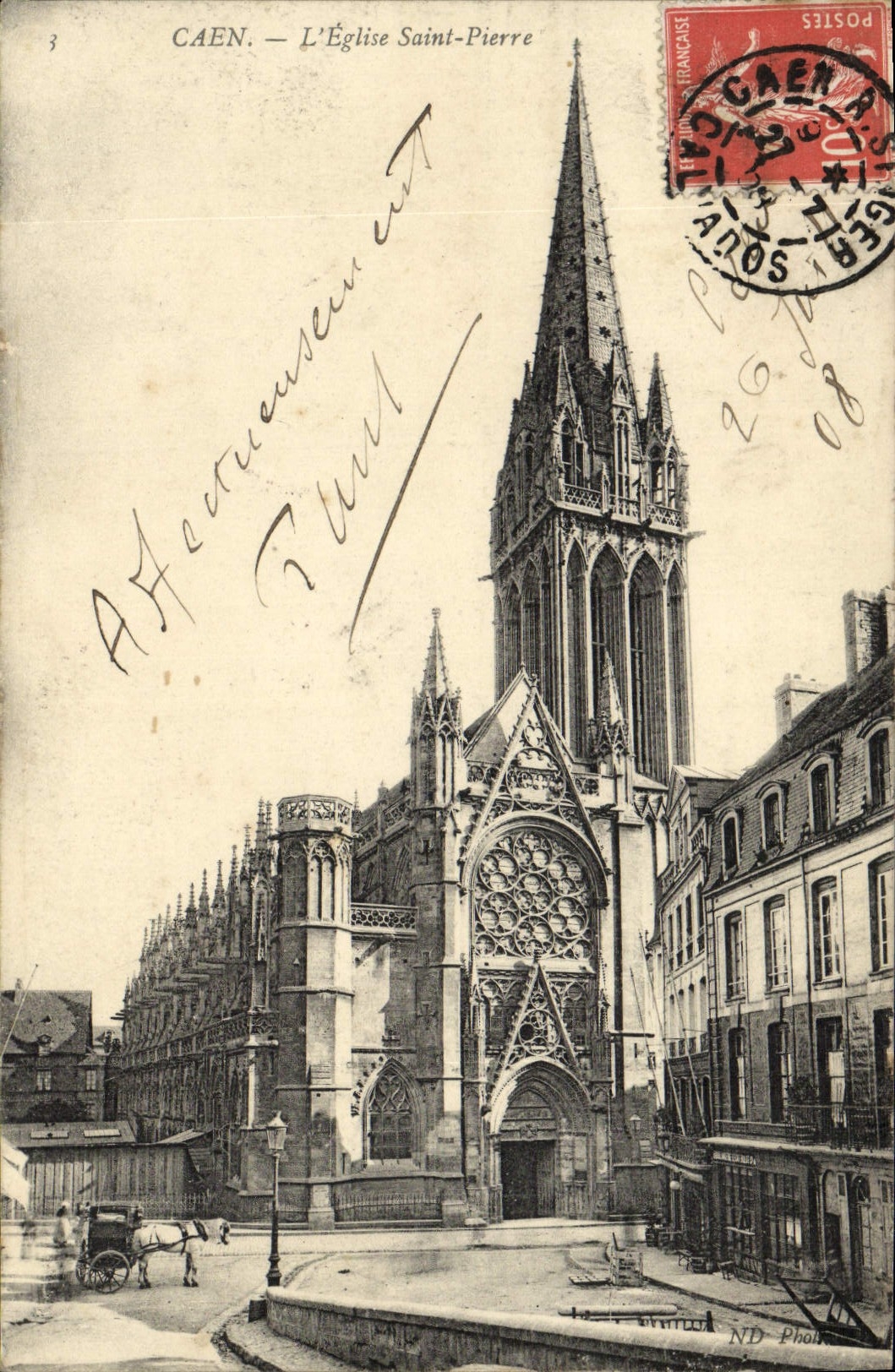 CPA Caen L'Eglise Saint Pierre
