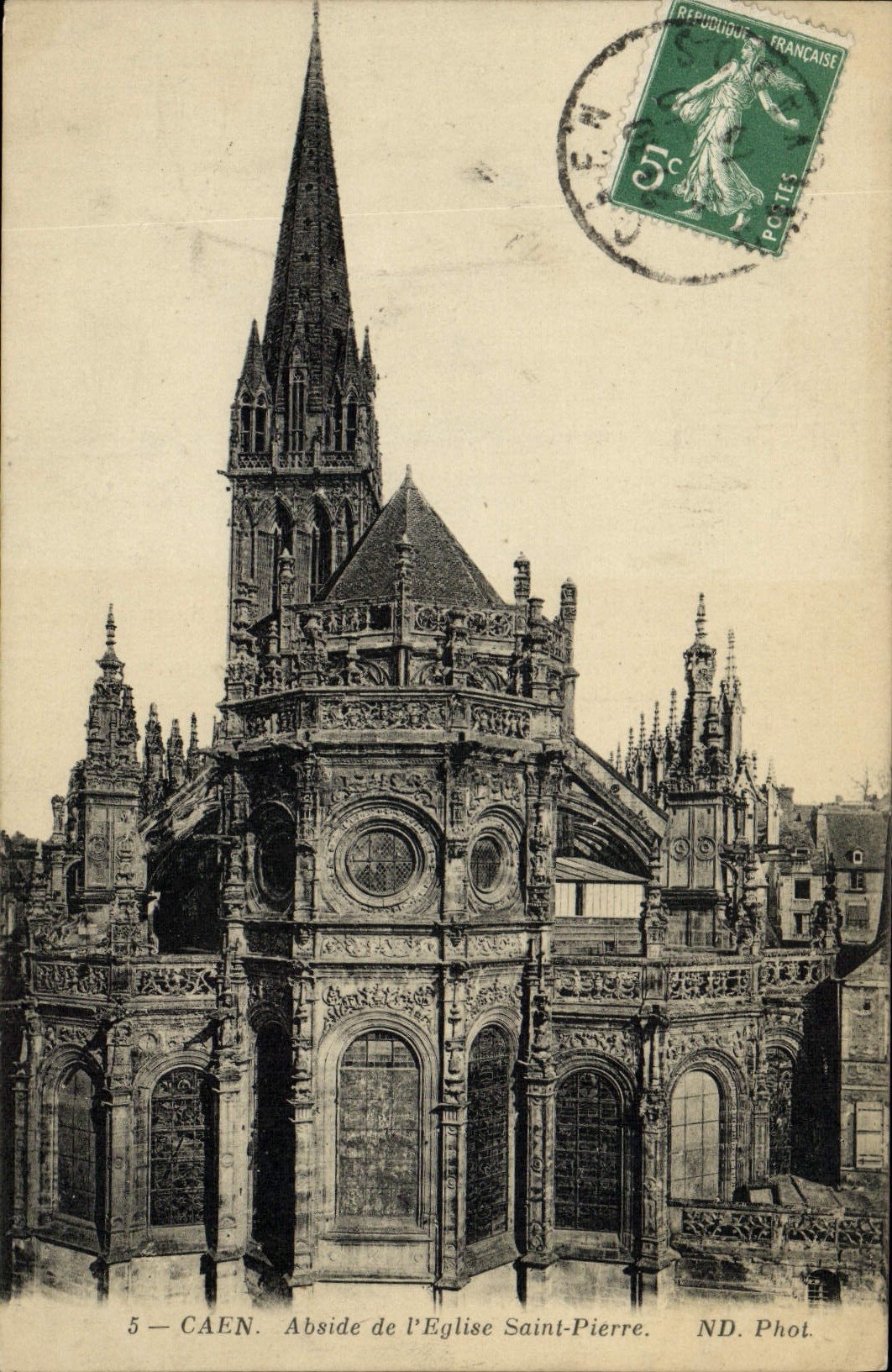 CPA Caen Abside de L'Eglise Saint Pierre