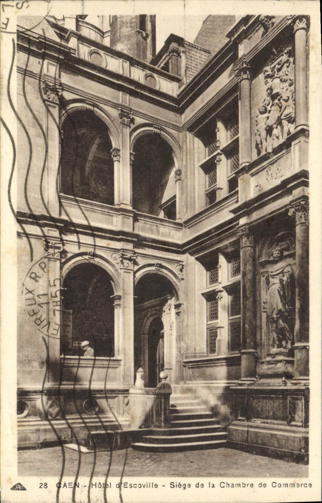 CPA Caen Hotel d'Escoville Siege de la chambre de commerce