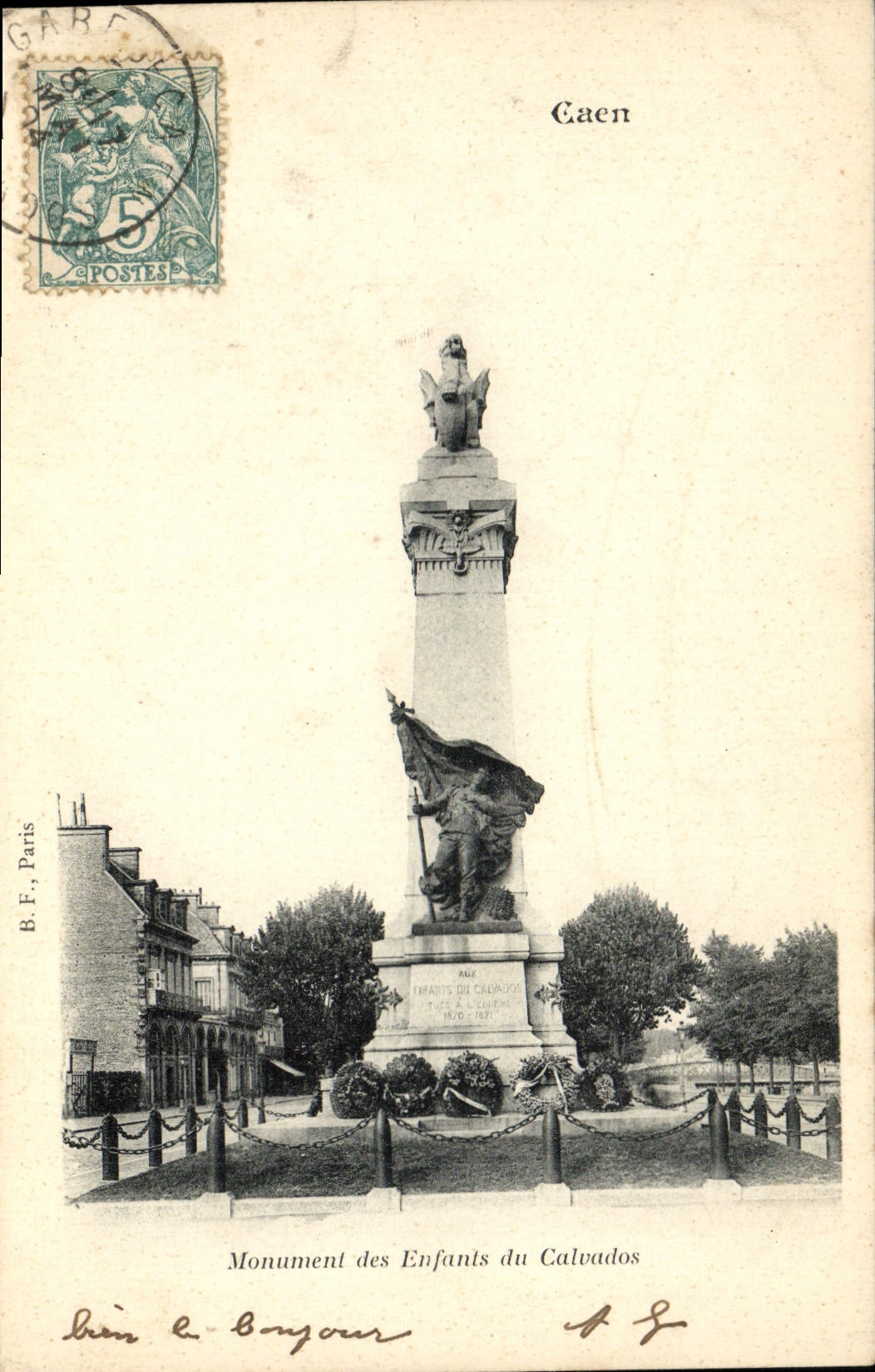 CPA Caen Monument des Enfants du Calvados 
