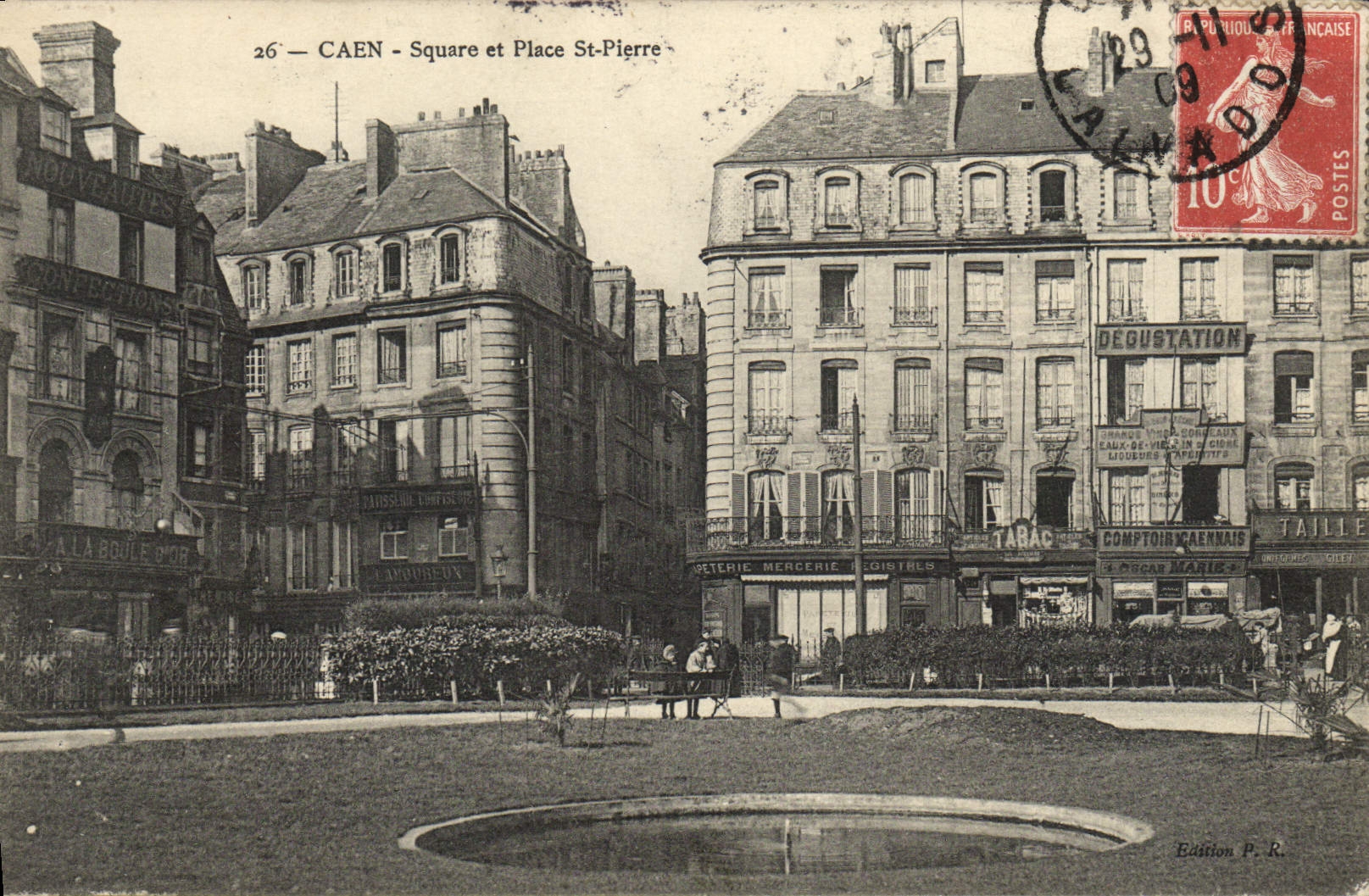 CPA Caen Square et Place St Pierre 