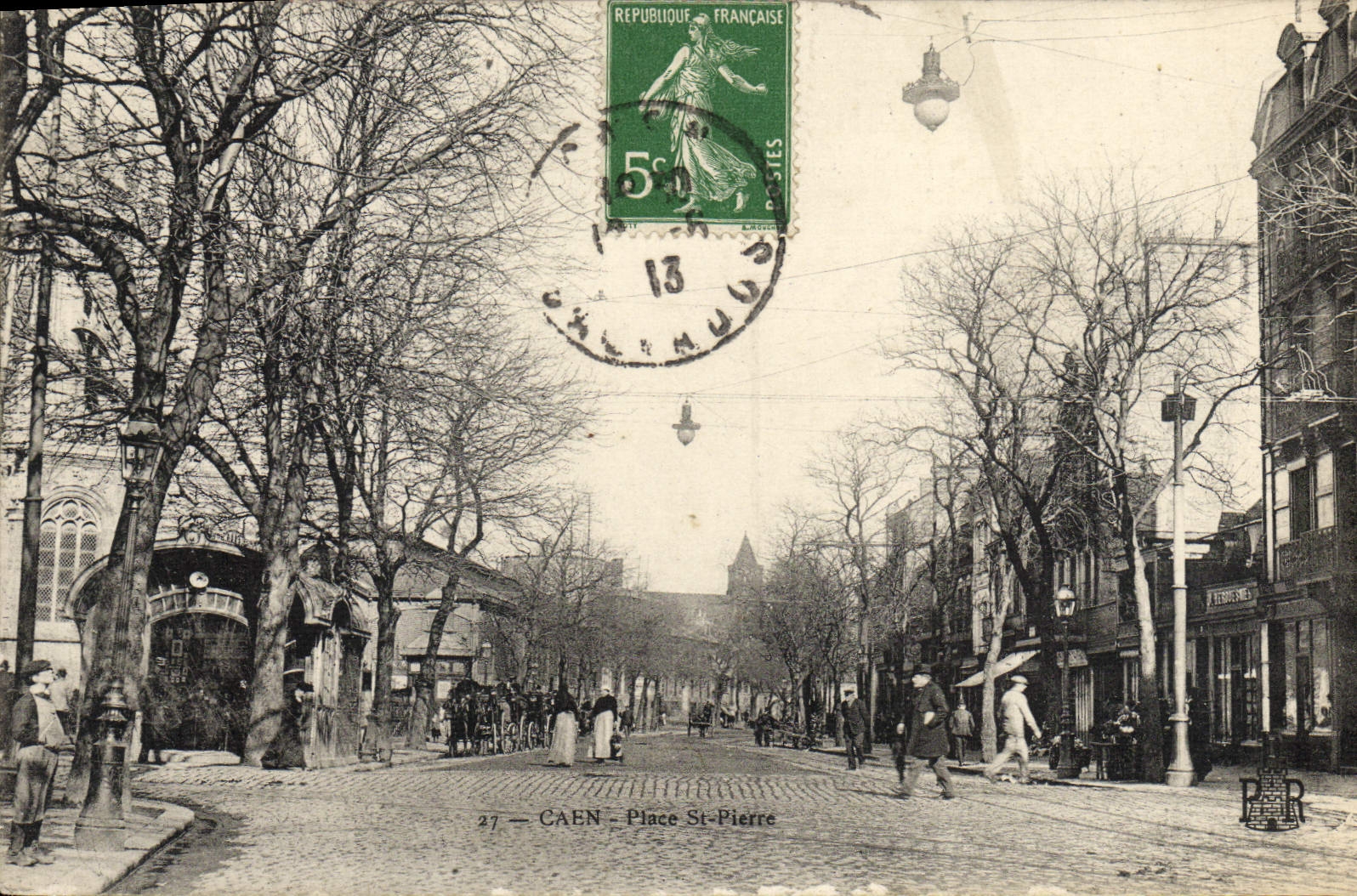 La POSTAL Caen de la VENDIMIA coloca St Pedro