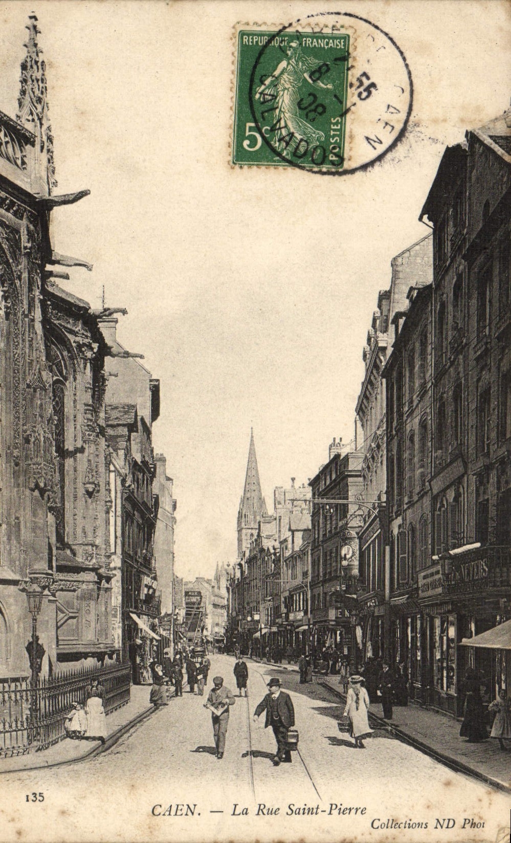 POSTAL Caen de la VENDIMIA el Saint Pierre de la calle