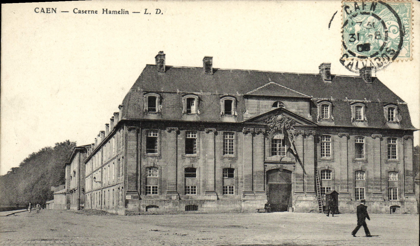 CPA Caen Caserne Hamelin Militaria 