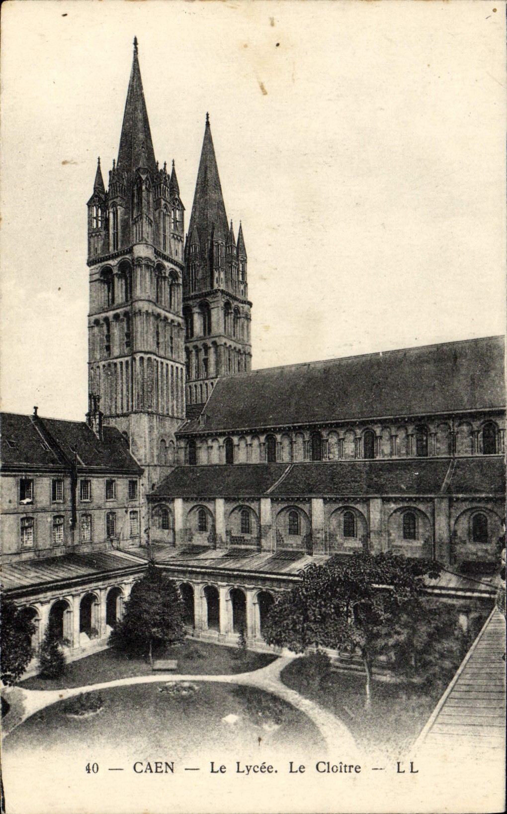 Universidad de Caen de la POSTAL de la VENDIMIA el claustro