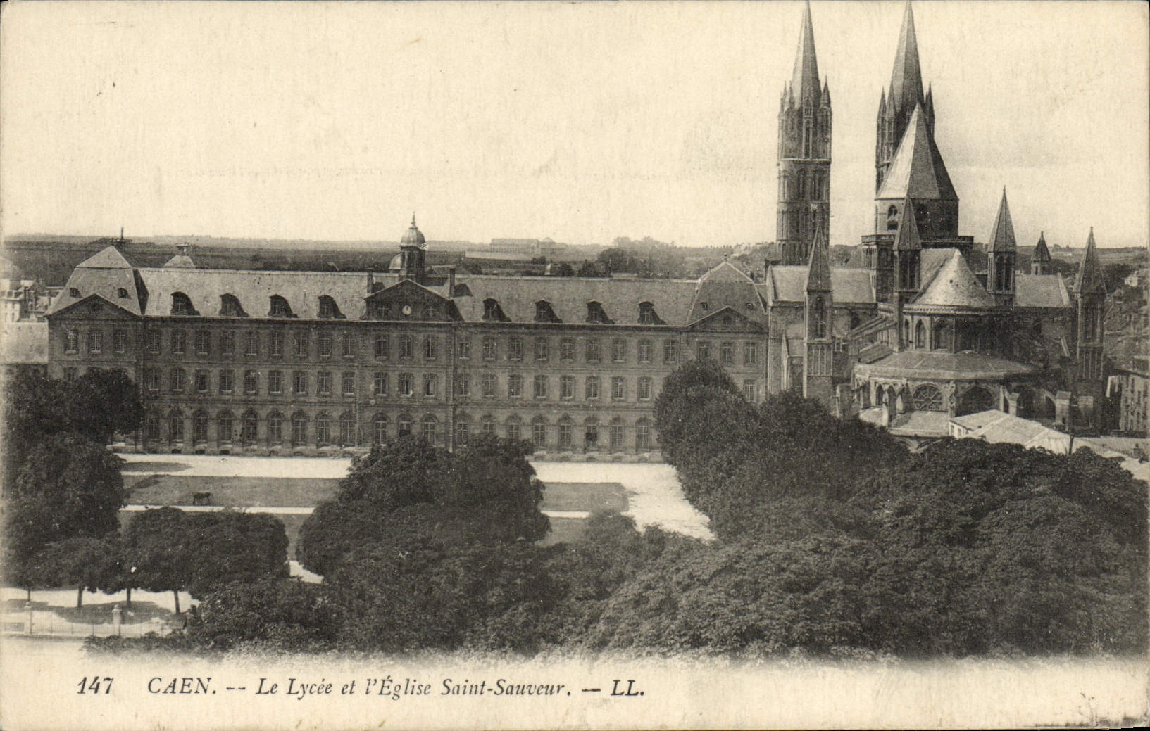 POSTAL Caen de la VENDIMIA la universidad y de la iglesia el ahorrador Saint