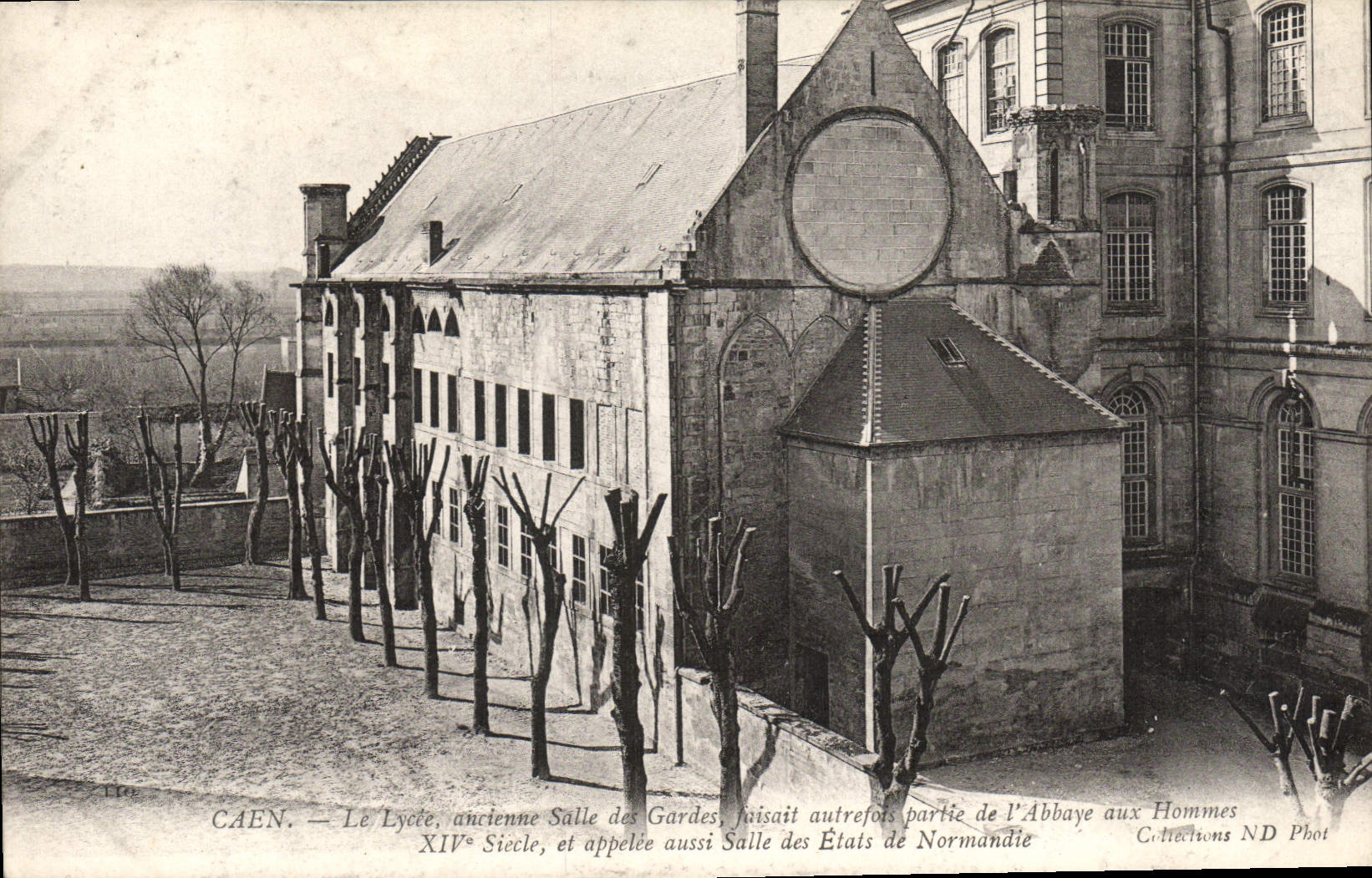 POSTAL Caen de la VENDIMIA la vieja sala de espera del personal de la universidad