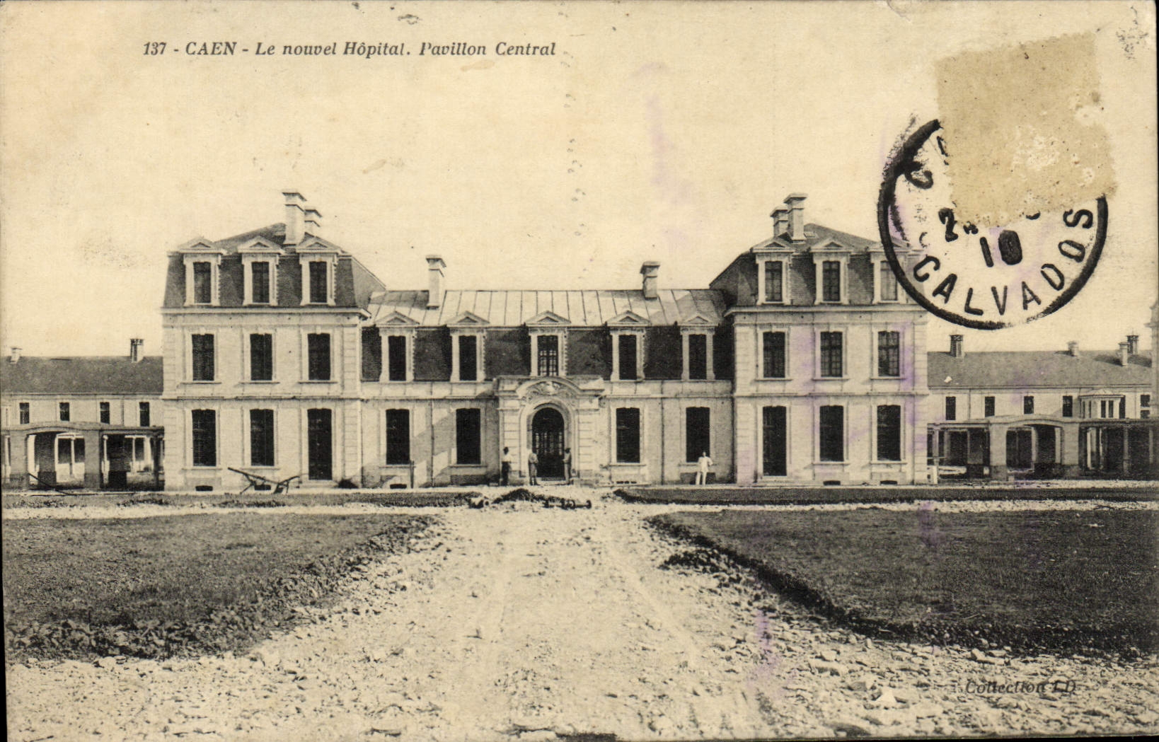 POSTAL Caen de la VENDIMIA la nueva casa de la central del hospital