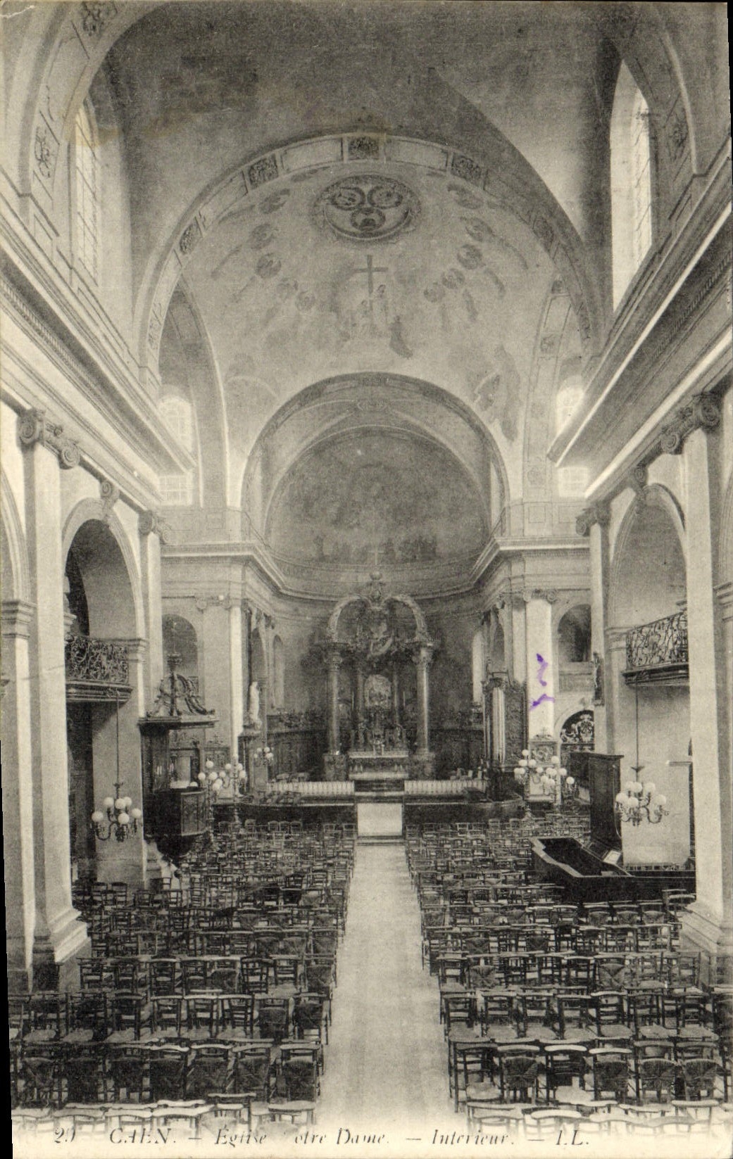 CPA Caen Eglise Notre Dame Interieur 