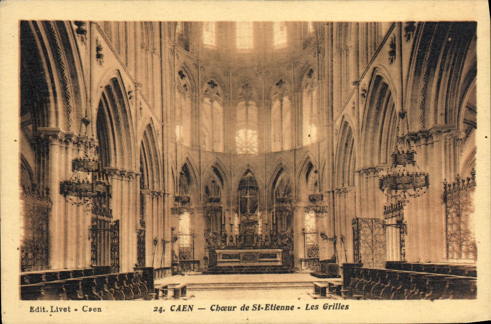 Estribillo de Caen de la POSTAL de la VENDIMIA de las rejillas de St. Etienne