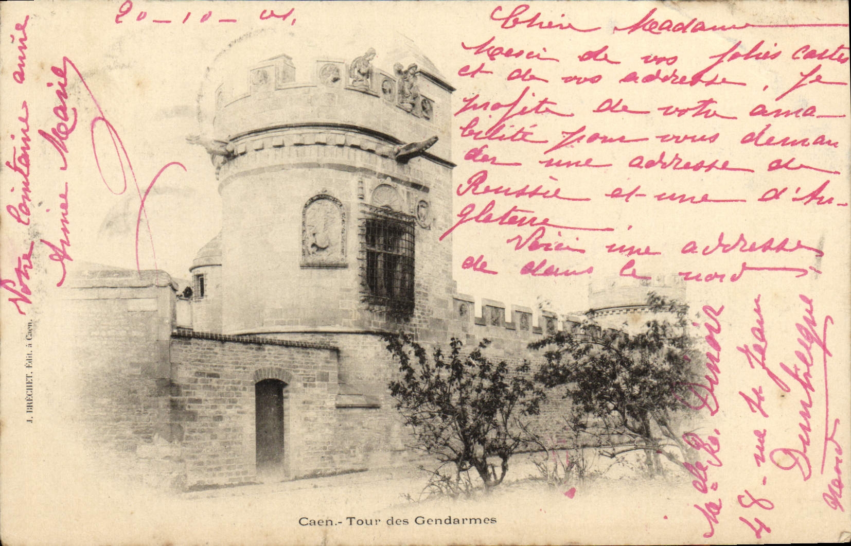 Vuelta de Caen de la POSTAL de la VENDIMIA de los gendarmes