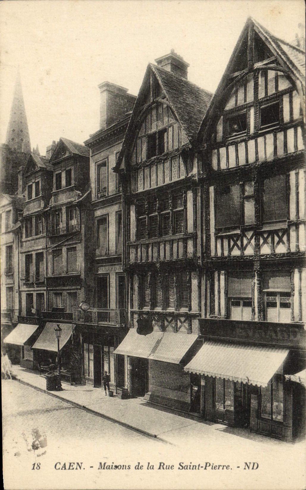 VINTAGE POSTCARD Caen Houses of the Street Evrard Saint Pierre