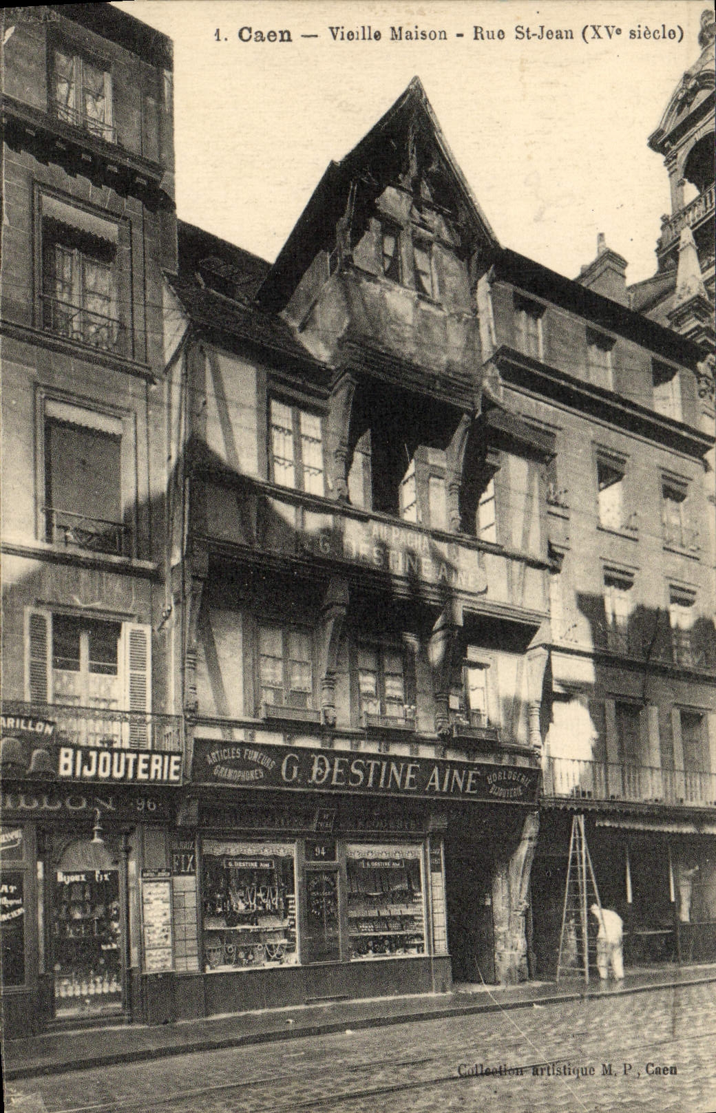 CPA Caen Vieille Maison Rue St Jean Bijouterie Destine Aine 