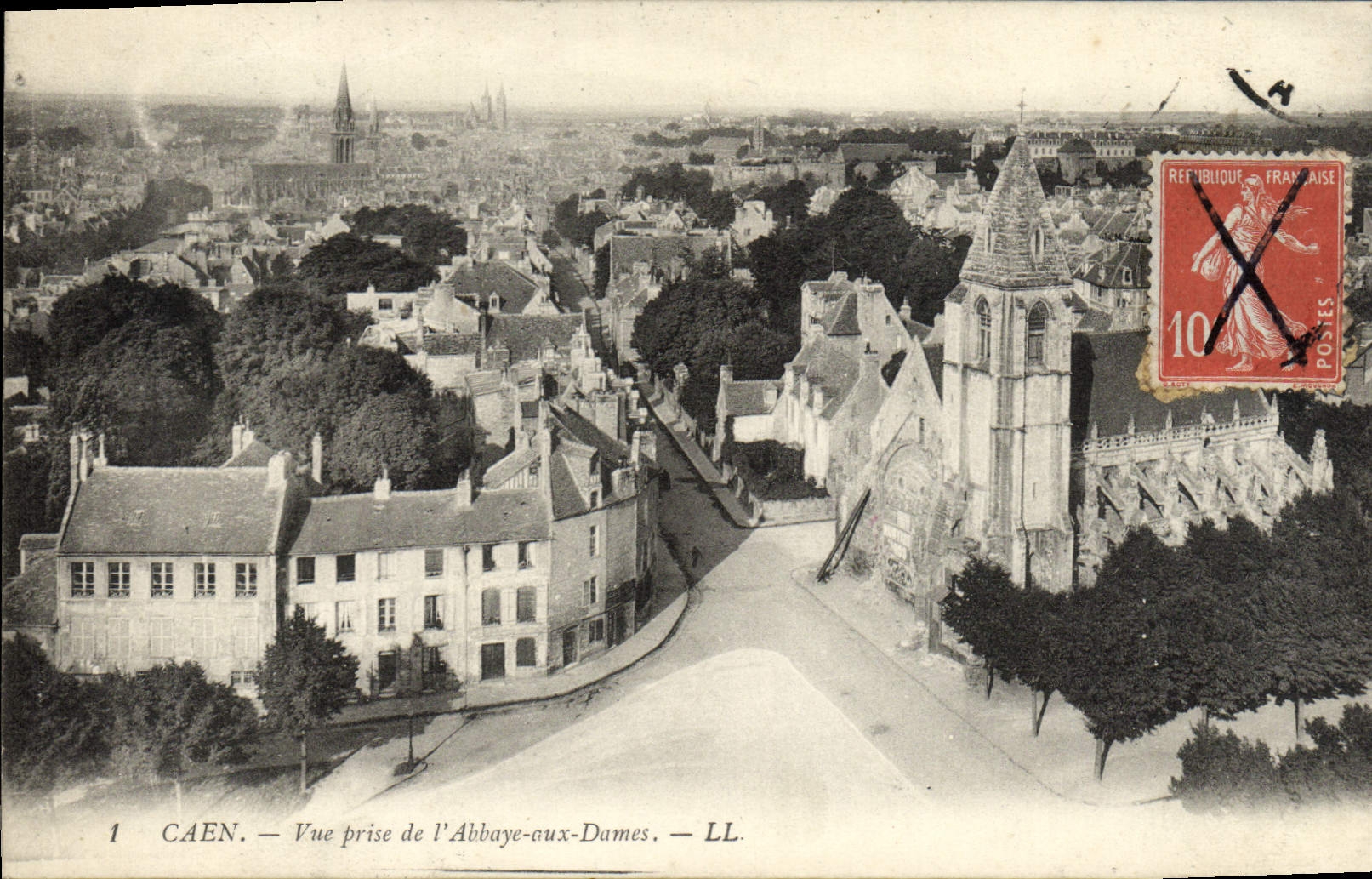 VINTAGE POSTCARD Caen Seen taken of the Abbey to the Ladies