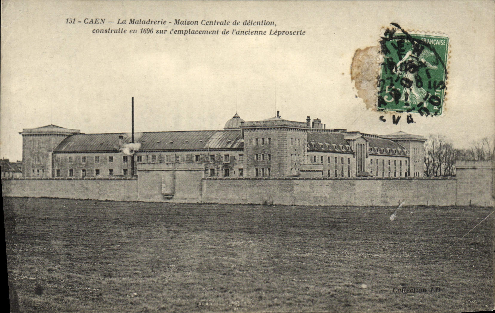 VINTAGE POSTCARD Caen Maladrerie central House of Militaria detention